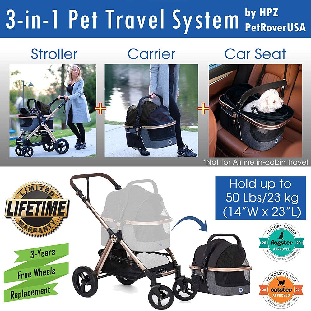 HPZ Pet Rover Prime 3-in-1 Stroller